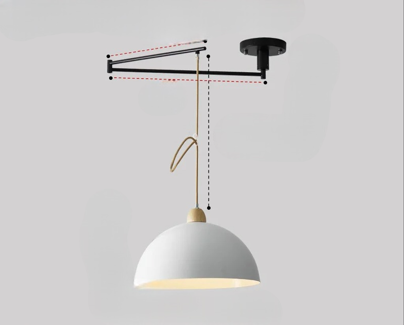 Modern ceiling light fixture with adjustable arms, ideal for living room or dining room home lighting.