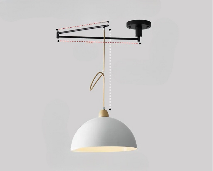 Modern ceiling light fixture with adjustable arms, ideal for living room or dining room home lighting.