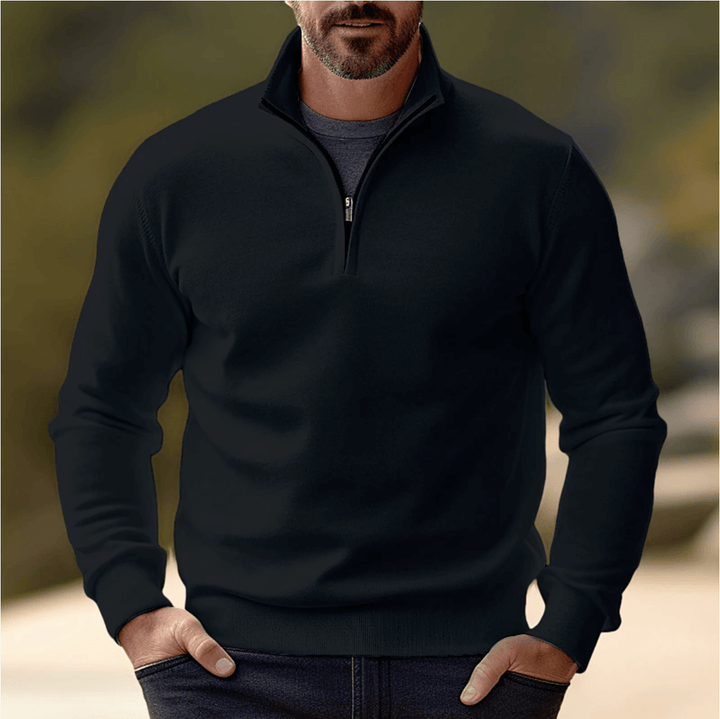 Men's Half-Zip Sweater - Soft Knit Layering