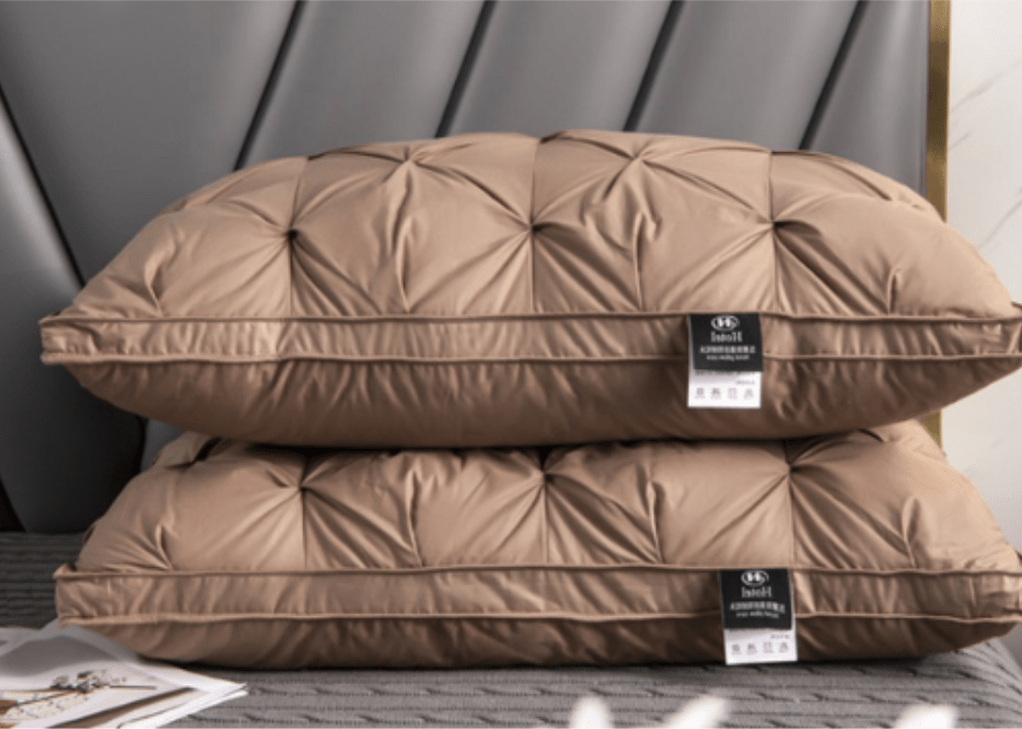 White goose down pillow designed for adults, ensuring soft, breathable comfort and excellent neck & head support.