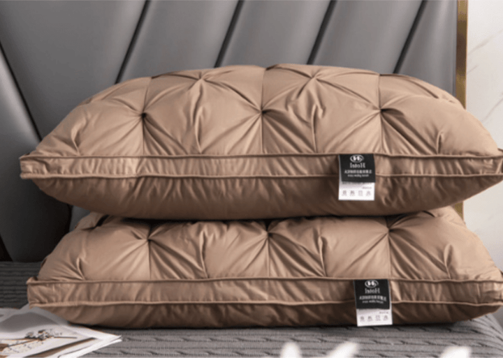 White goose down pillow designed for adults, ensuring soft, breathable comfort and excellent neck & head support.