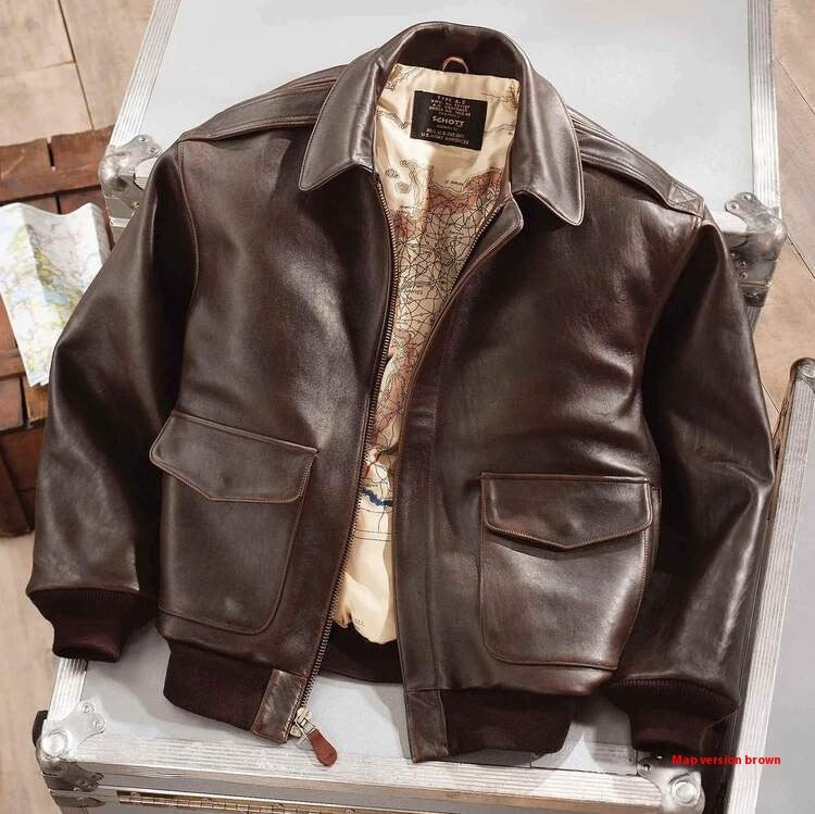 Stylish men's Air Force bomber jacket with a retro oversized fit. Durable outerwear for vintage-inspired casual wear.