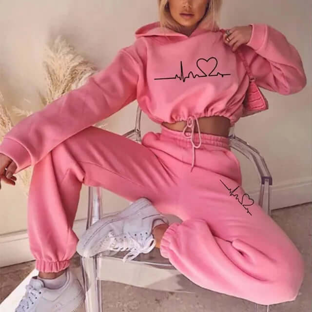 Women's Sports Hoodie and Leggings Set