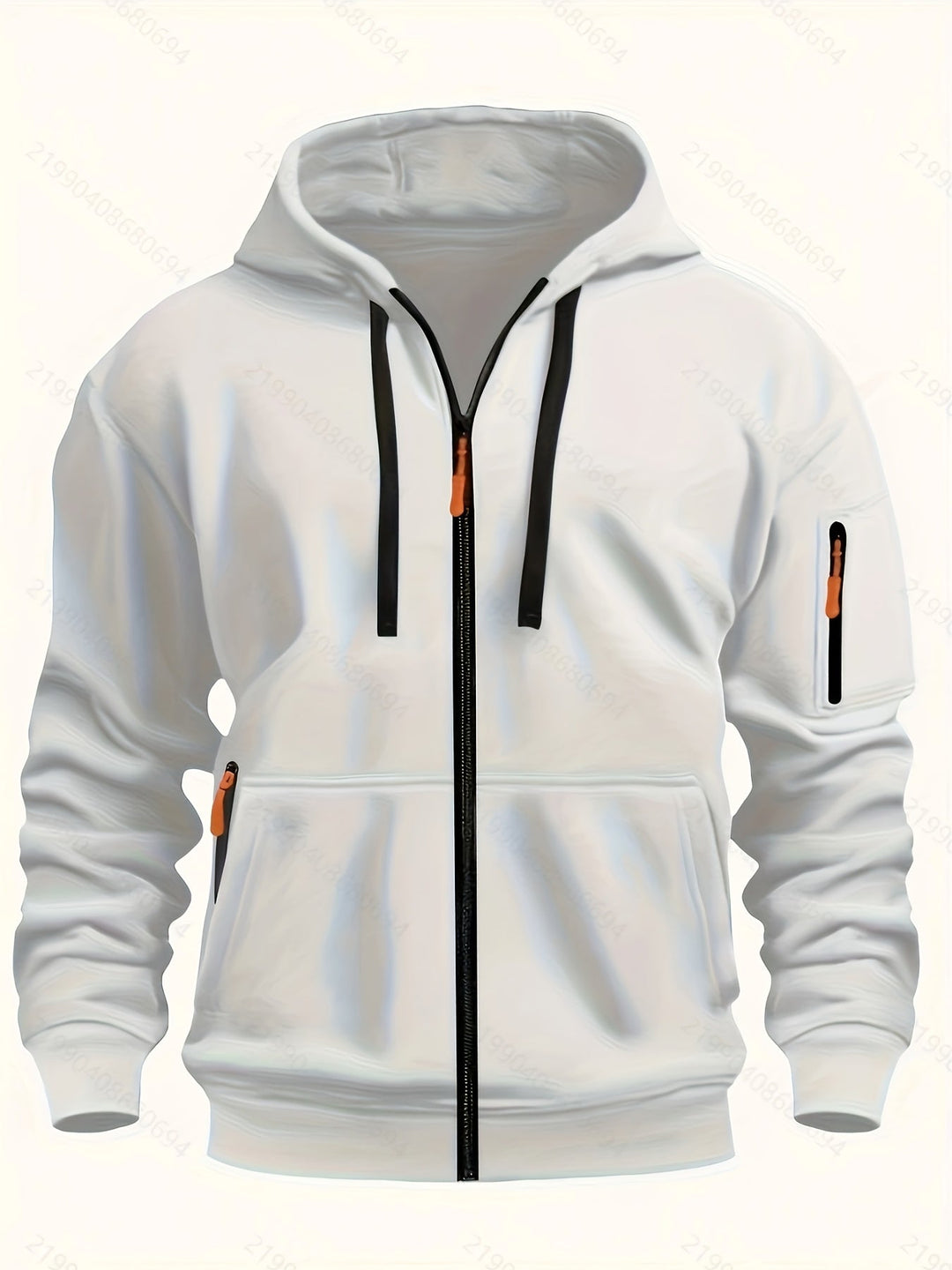 Full-zip hooded sweatshirt for men, perfect for outdoor layering.