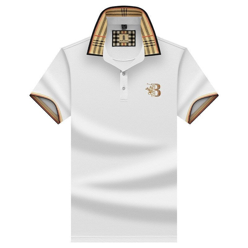Green men's short sleeve polo shirt, a comfortable & versatile classic for daily wear & casual style.