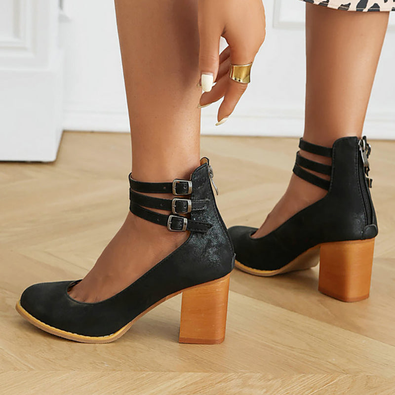 Sophisticated women's block heels, designed with comfort, stability, and an elegant ankle strap.