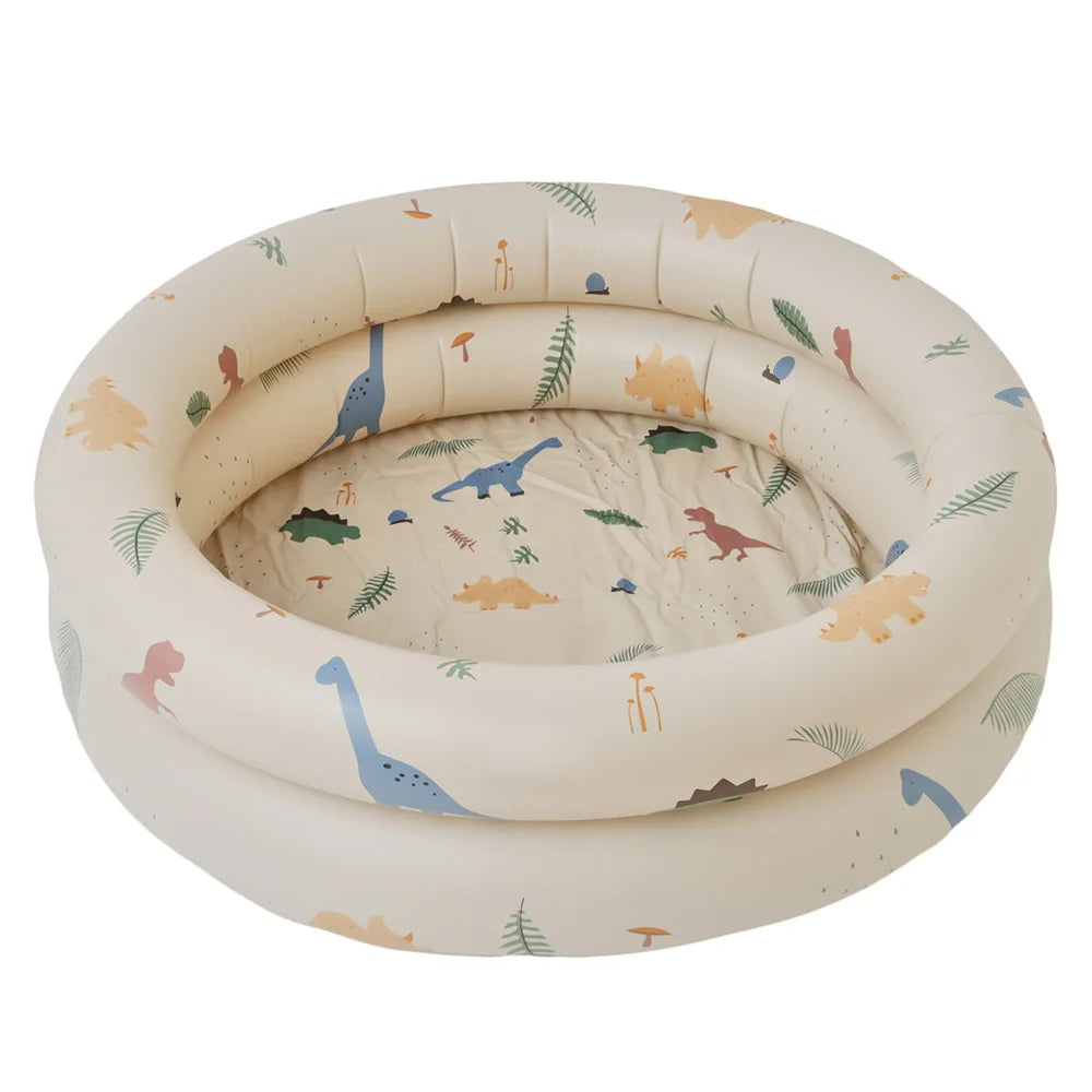 Colorful inflatable baby pool, ideal outdoor toy for backyard water play. Safe & durable splash pad.