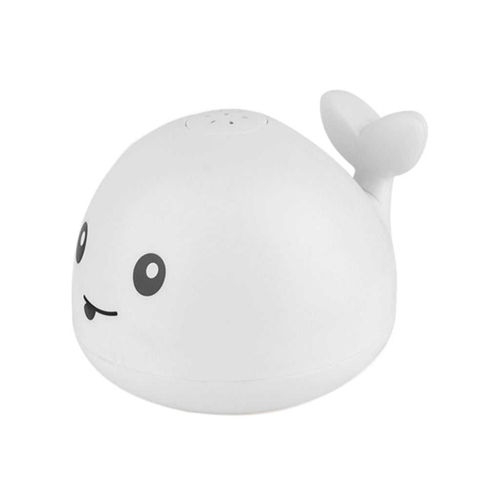 Baby whale sprinkler bath toy. This light-up water play toy adds joy to bath time & floor play with bright LEDs.