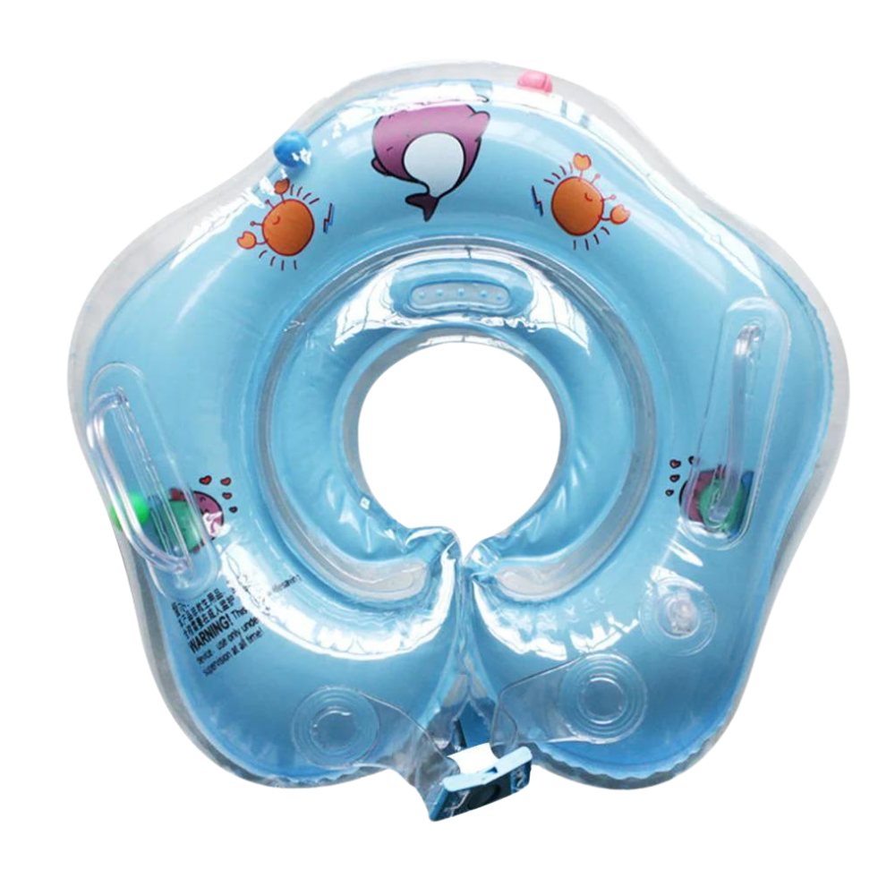 Versatile baby neck float; a secure swimming aid, pool toy, and bath accessory for infant water activities.