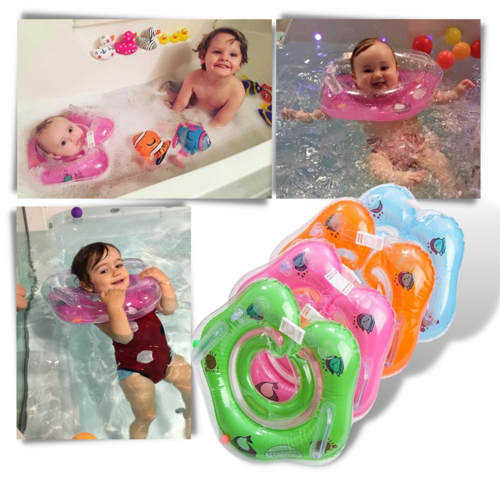 Enhance infant swim safety with this secure baby neck float, a reliable swimming aid for water activities.