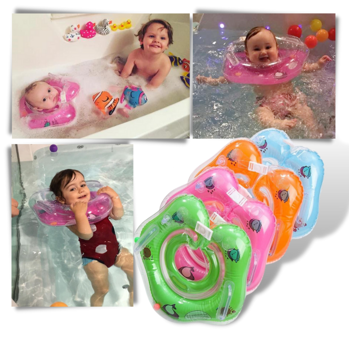 Enhance infant swim safety with this secure baby neck float, a reliable swimming aid for water activities.