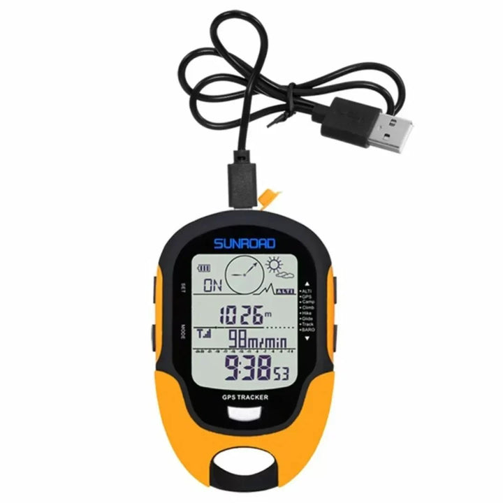 Unisex Outdoor GPS Tracker with SOS, altimeter, and barometer for hiking & camping safety.