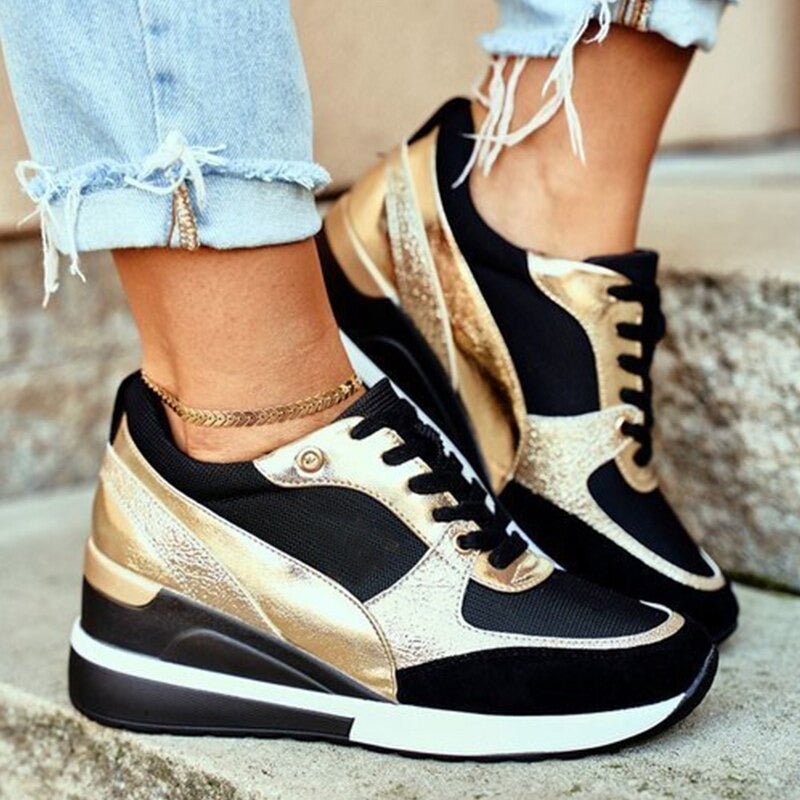 Stylish women's orthopedic lift sneakers for comfort & daily wear. Perfect for walking and casual fashion.