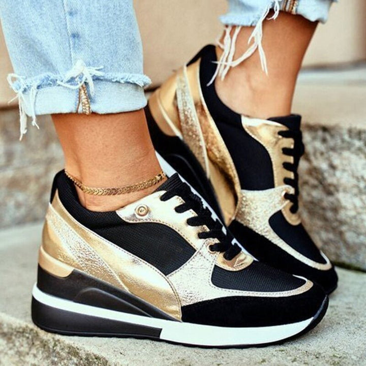 Stylish women's orthopedic lift sneakers for comfort & daily wear. Perfect for walking and casual fashion.