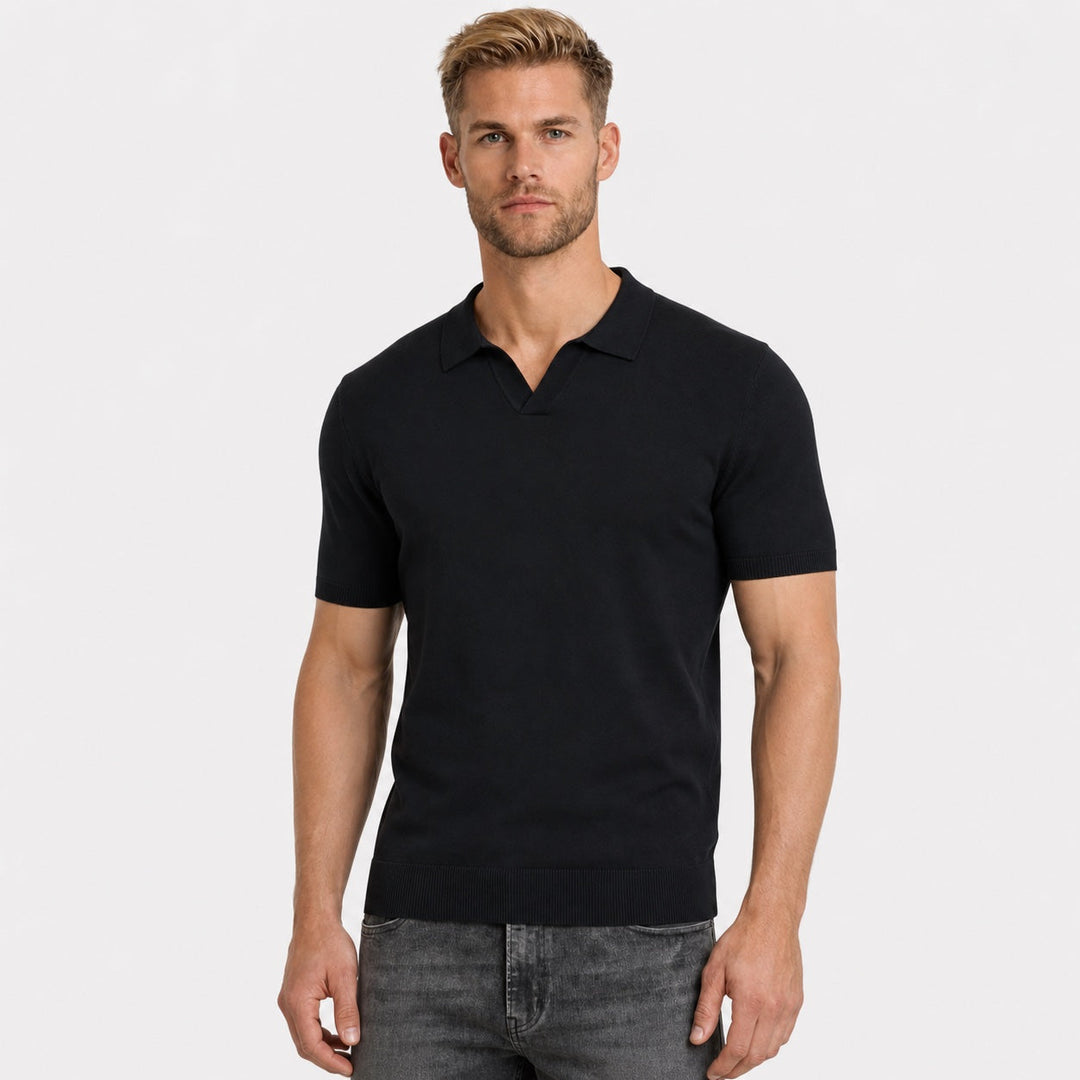 Comfortable men's refined open collar polo shirt. Smart casual short sleeve top, a wardrobe essential.