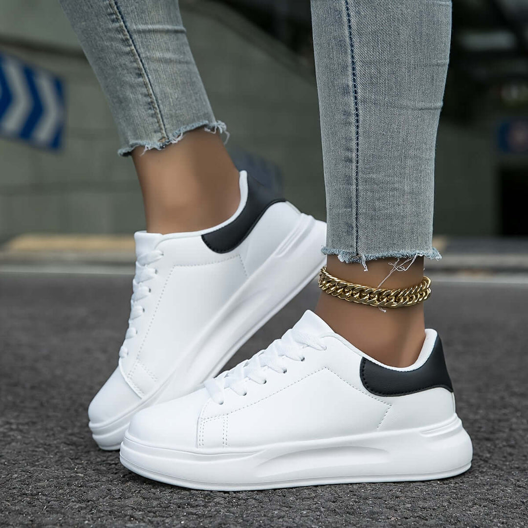 Women's White Leather Trainers