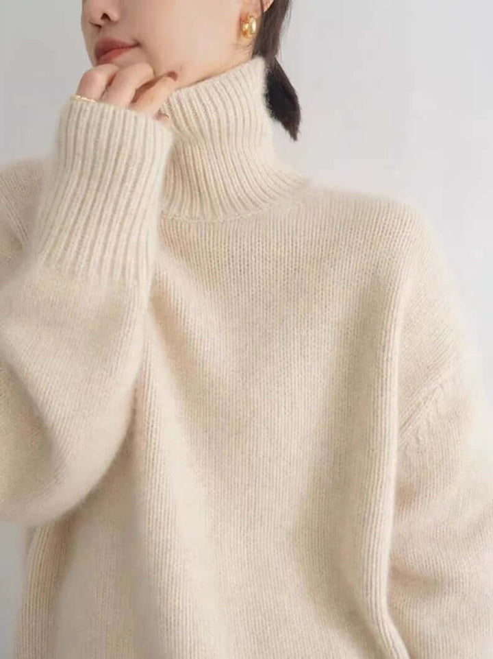 Women's Loose Knit High Neck Sweater