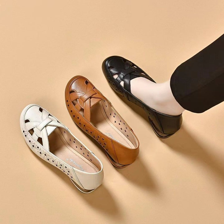 Women's orthopaedic perforated slip-on shoes, offering comfort and foot support for everyday wear.