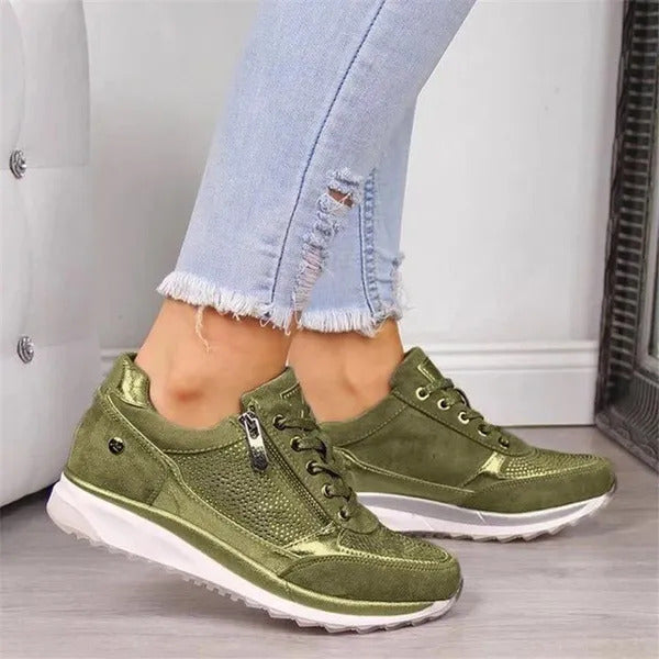 Easy-wear women's zip-up orthopedic sneakers, combining support, comfort, and fashion for daily use.