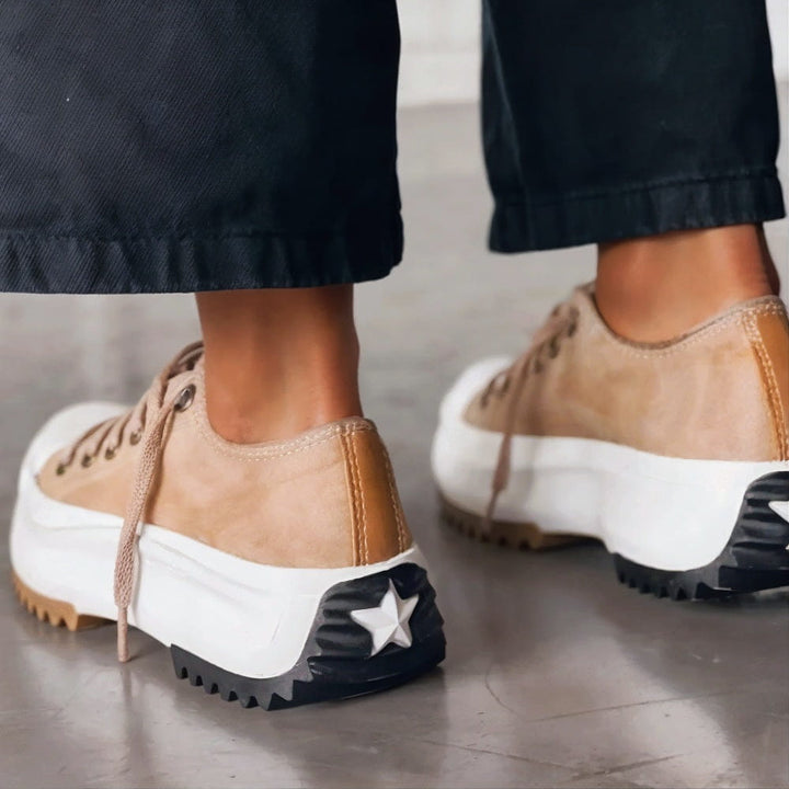 Durable women's platform sneakers offering superior posture support. Ideal orthopaedic walking shoes for active women.