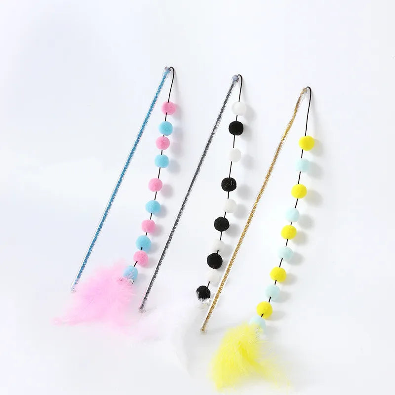 Active cat wand toy, perfect for energetic felines & kittens, promoting exercise and mental stimulation.