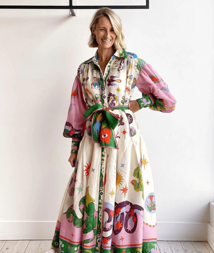Italian style women's long dress; an elegant, flowy maxi perfect for formal parties & evening wear.