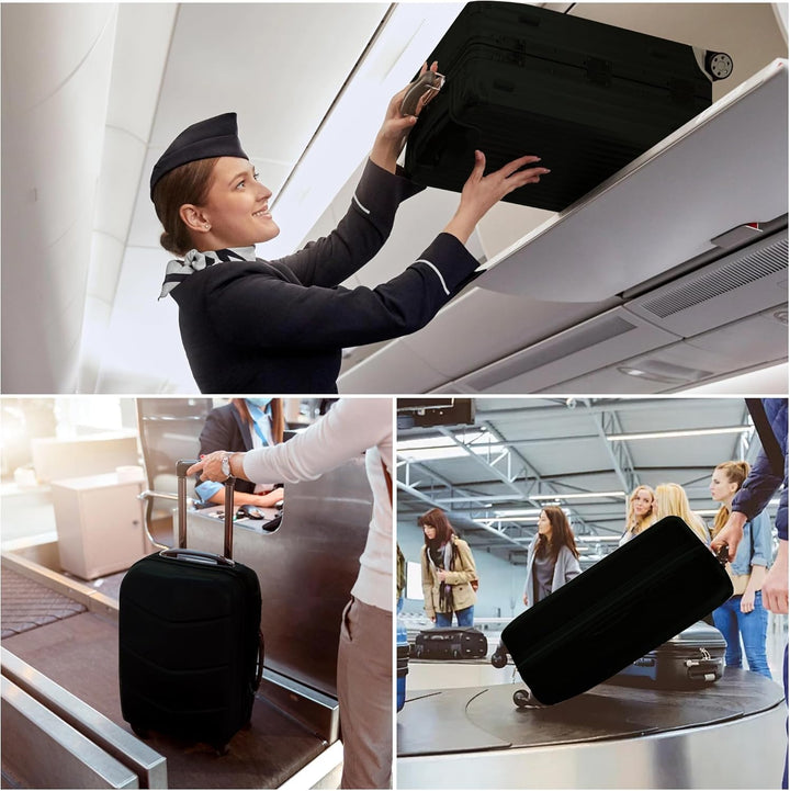 Unisex 3-piece black stretchable luggage cover set. Essential travel accessory for suitcase protection & dust prevention.