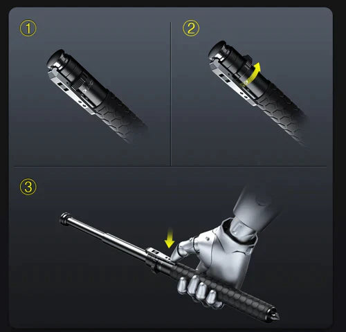 Travel-friendly automatic folding walking cane, lightweight, adjustable black mobility aid for enhanced stability.