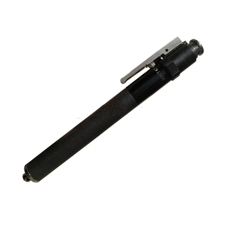 Portable black automatic folding walking cane. Adjustable for enhanced stability, lightweight support for elders.