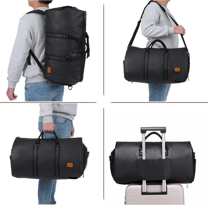 Wrinkle-free garment duffel, keeps suits & shirts crisp for business travel; perfect carry-on.