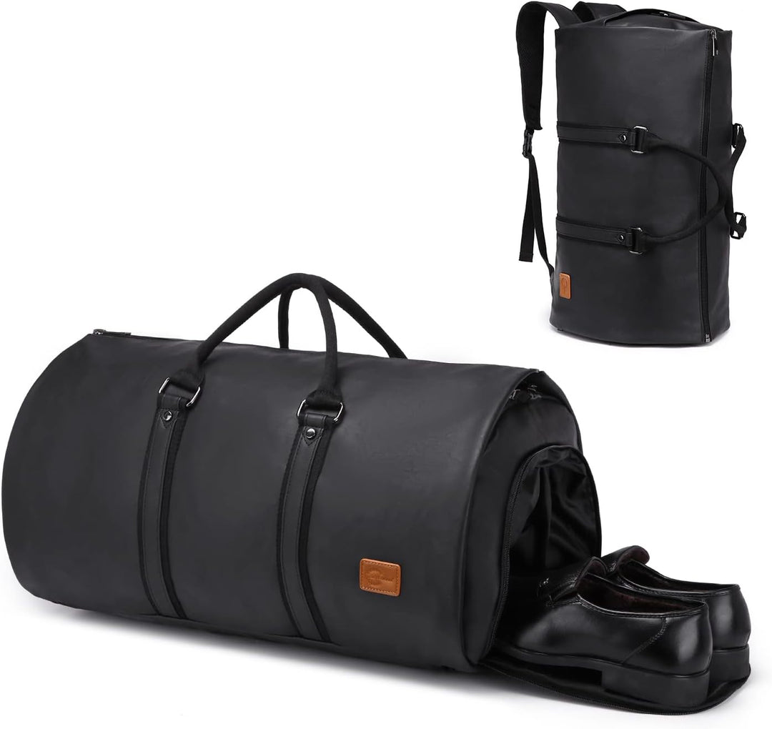 Carry-on travel garment duffel bag, ideal weekender for flights & short vacations.