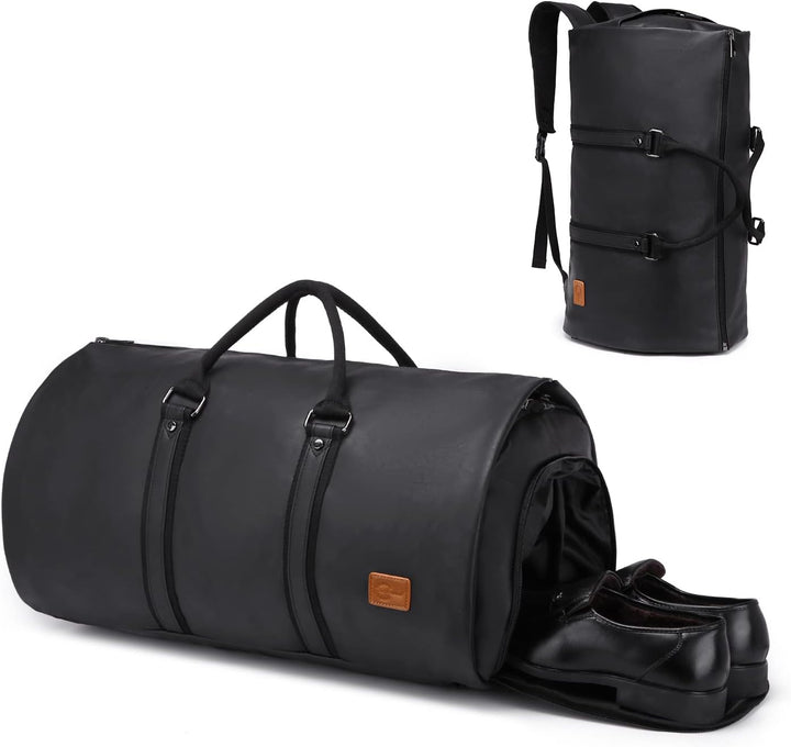 Carry-on travel garment duffel bag, ideal weekender for flights & short vacations.