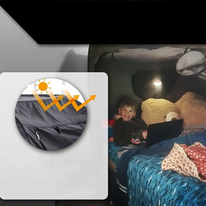 Get a private night's sleep in this black CozyNest folding tent bed. Ideal for indoor/outdoor camping & students.