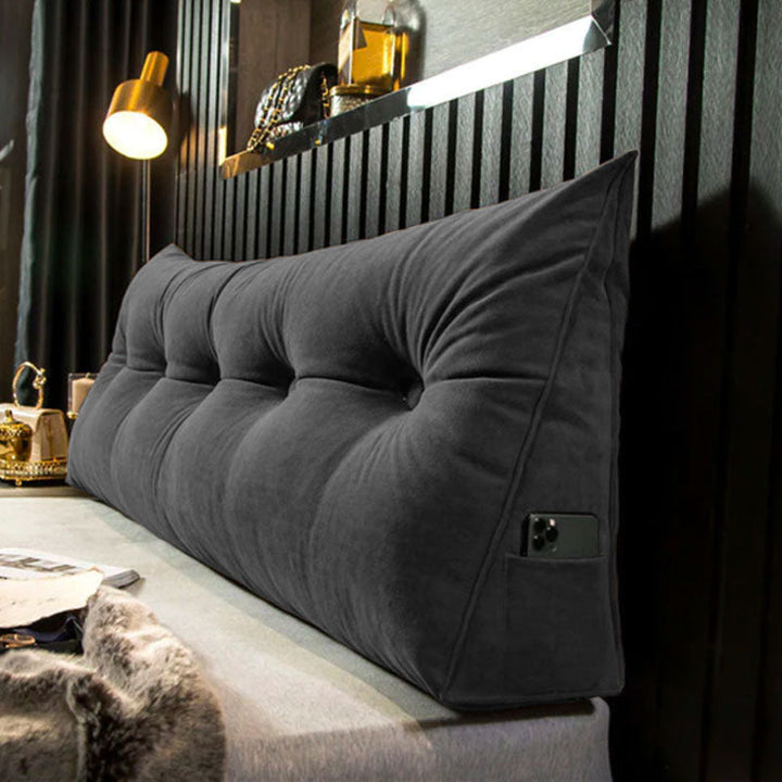 Elegant DreamSlope headboard bed pillow, combining stylish bedroom decor with practical back support.