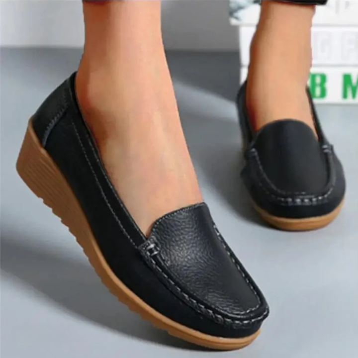 Comfortable women's orthopedic slip-on shoes for pain relief, featuring arch support and easy on/off design.