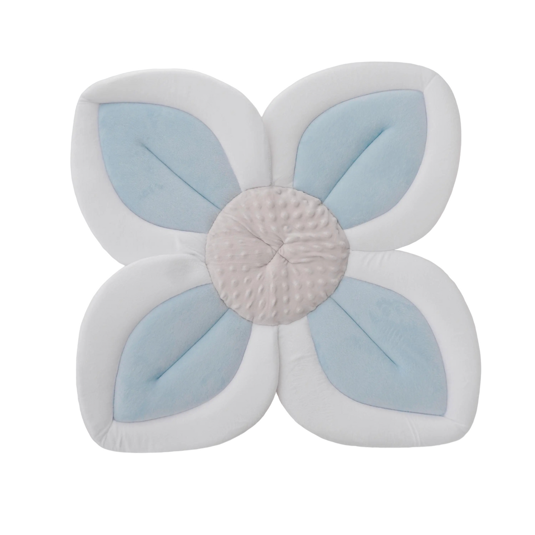 Plush flower sink bath seat, ideal for newborns & infants, ensures comfy & safe bath time.