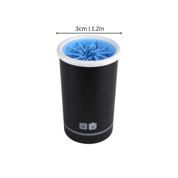 Portable automatic paw cleaner with soft silicone bristles for gentle, quick dog grooming after walks.
