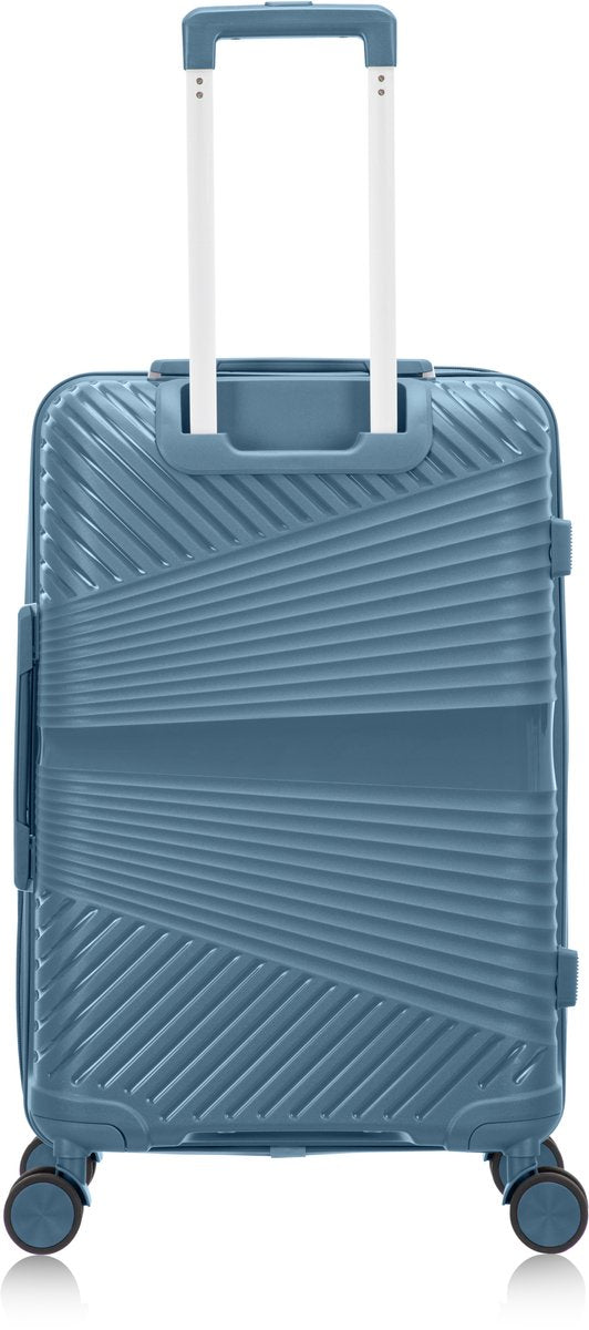 Robust blue hard shell Amalfi suitcase. Secure travel luggage with TSA lock & durable design for peace of mind.