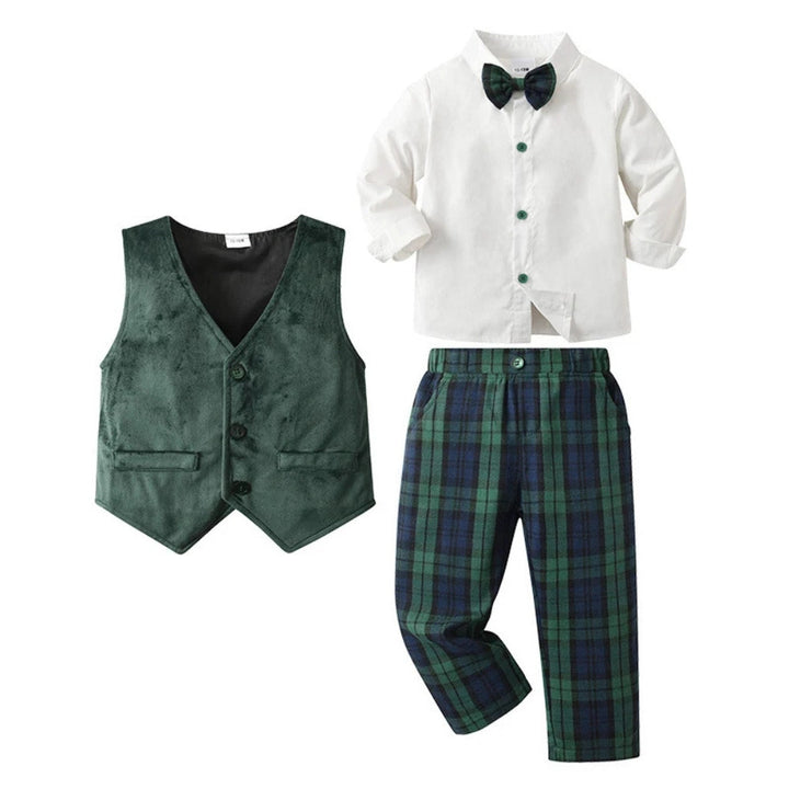 High-quality boys' formal blue suit set; comfortable and stylish kids' special occasion wear.