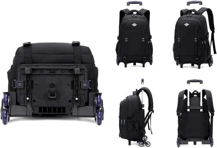 Kids' durable multi-pocket rolling school backpack with convertible trolley function. Perfect for boys.