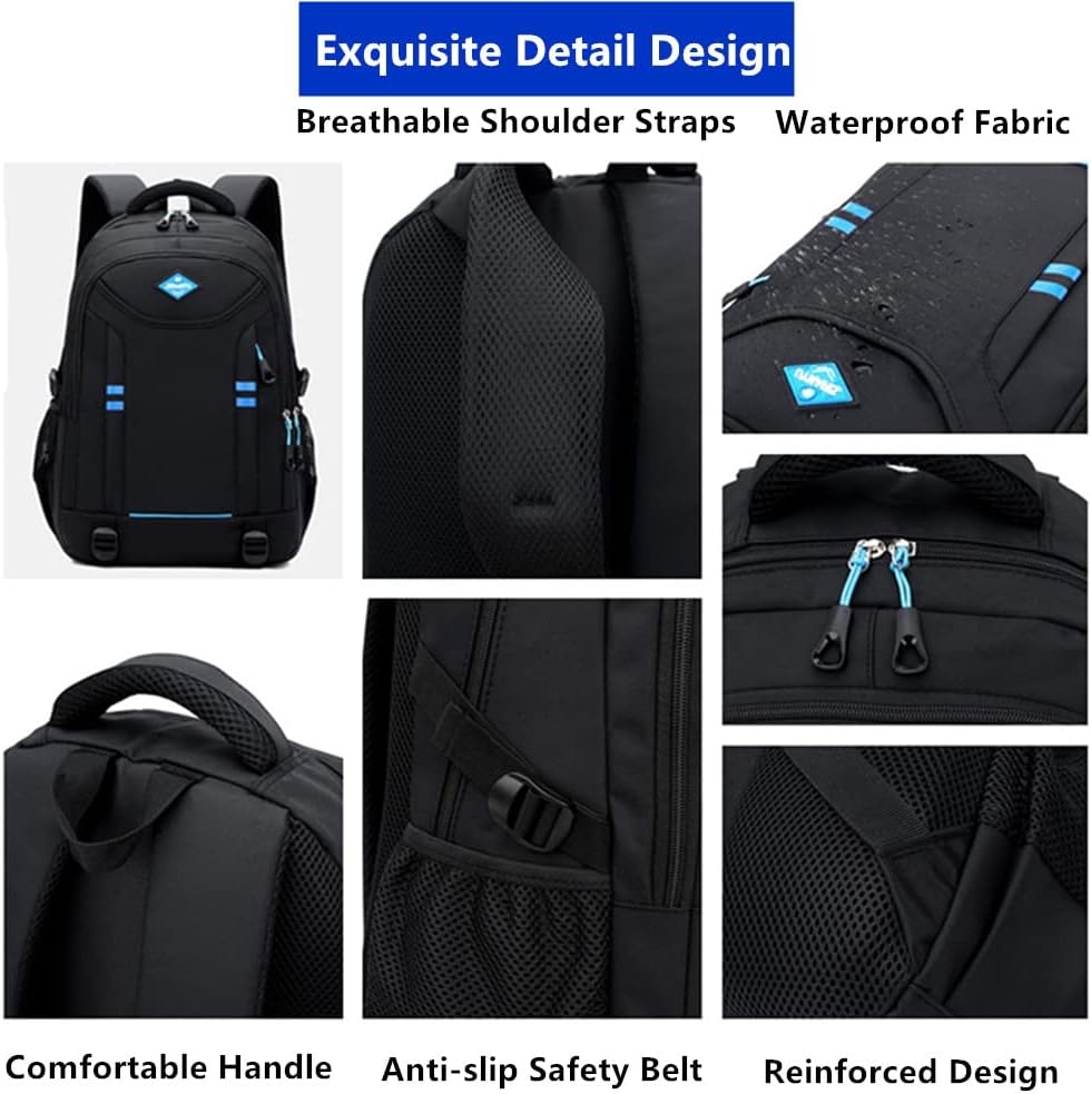 Durable multi-pocket boys' rolling backpack. Convertible school bag and travel trolley for students.