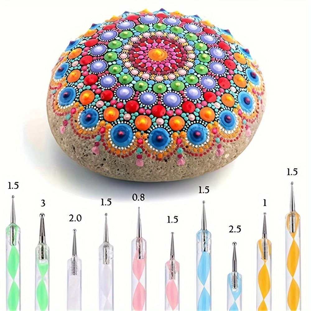 Mandala dotting tools set for creative rock art & painting, perfect for beginners & artists.