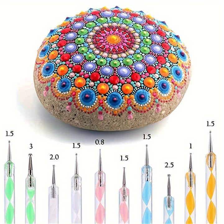 Mandala dotting tools set for creative rock art & painting, perfect for beginners & artists.