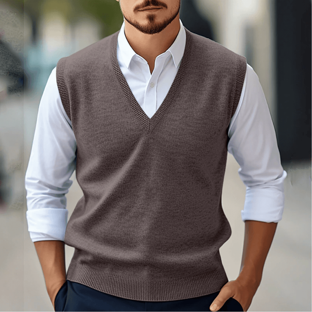 Sleeveless V-Neck Sweater
