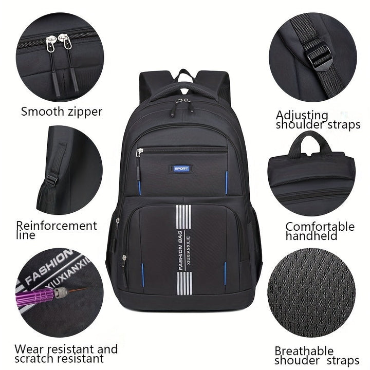 Vintage style men's full grain leather travel backpack. Durable construction for timeless utility.