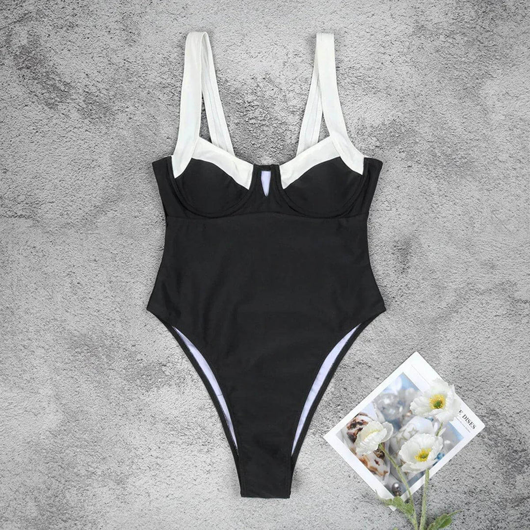 Monochrome One-Piece Swimsuit