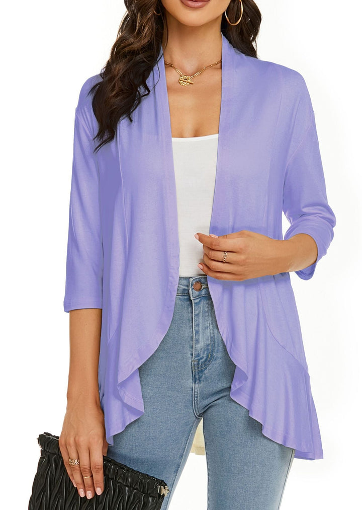Versatile layering with this women's lightweight open-front cardigan for spring & fall fashion.