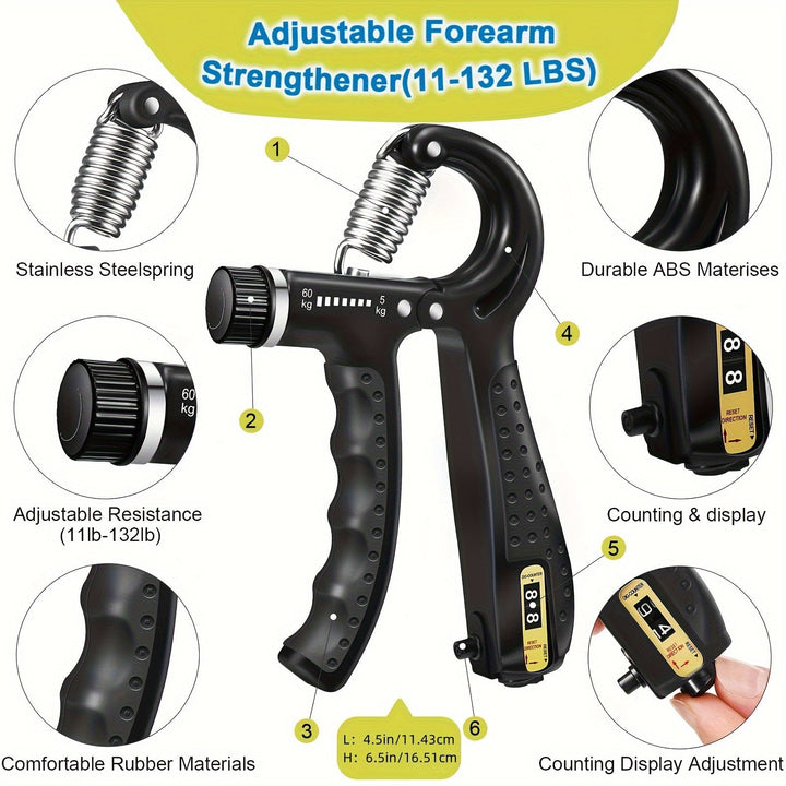 Build powerful hands & forearms with the PowerGrip 5-in-1 hand trainer set. Essential fitness tools for grip strength training.