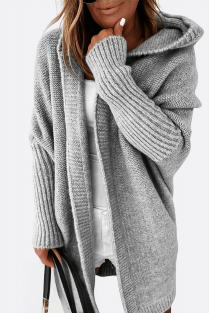 Women's Knitted Hooded Coat