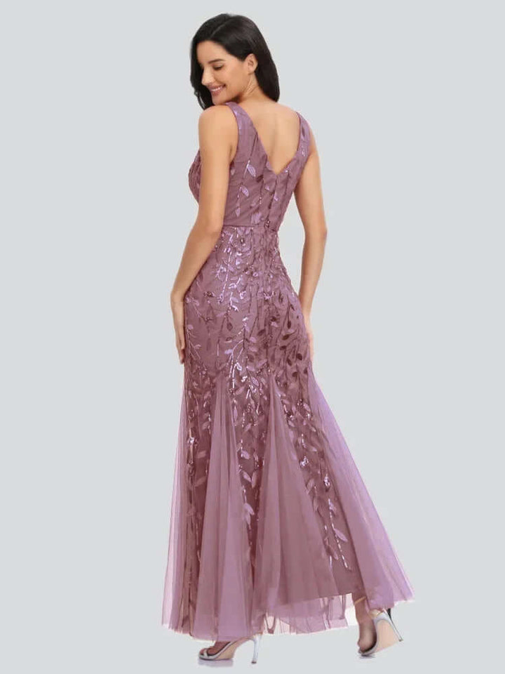 Women's Sequin Sleeveless Maxi Evening Gown
